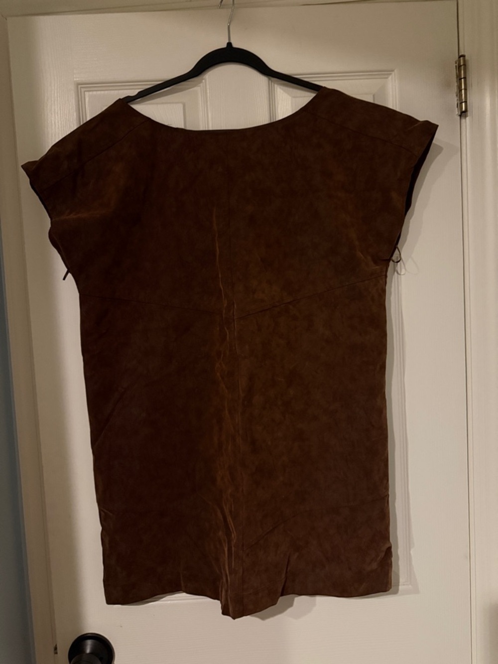 Free People Brown Suede Cap-Sleeve Tunic rodeo cowgirl prairie equestrian boho